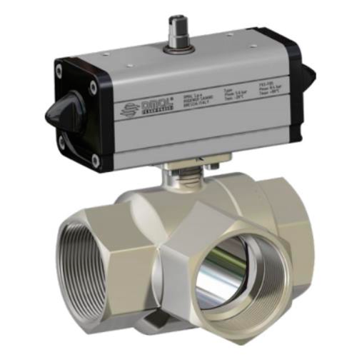 Кран шаровой 3-ходовой полнопроходной Camozzi 153 DG153H006